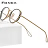 FONEX titan brille rahmen männer vintage runde optische brille frauen optische brille mit titan