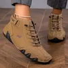 Schuhe für Damen, hohe Winterstiefel, 2023, braune, elegante Stiefel und Stiefeletten, Damenschuhe, lässige Leder-Damenschuhe im Angebot