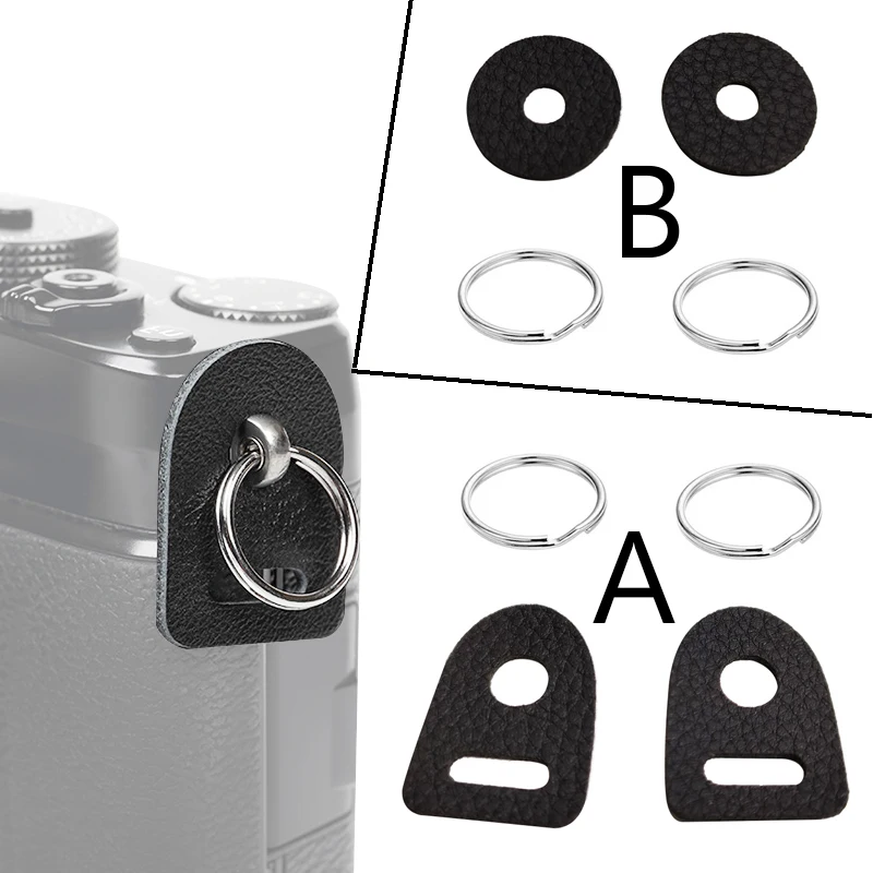 1 paar neue Leder Schutz Abdeckung Kamera Strap Split Ring Haken für Fujifilm Canon Nikon Sony Olympus Pentax DSLR Kamera