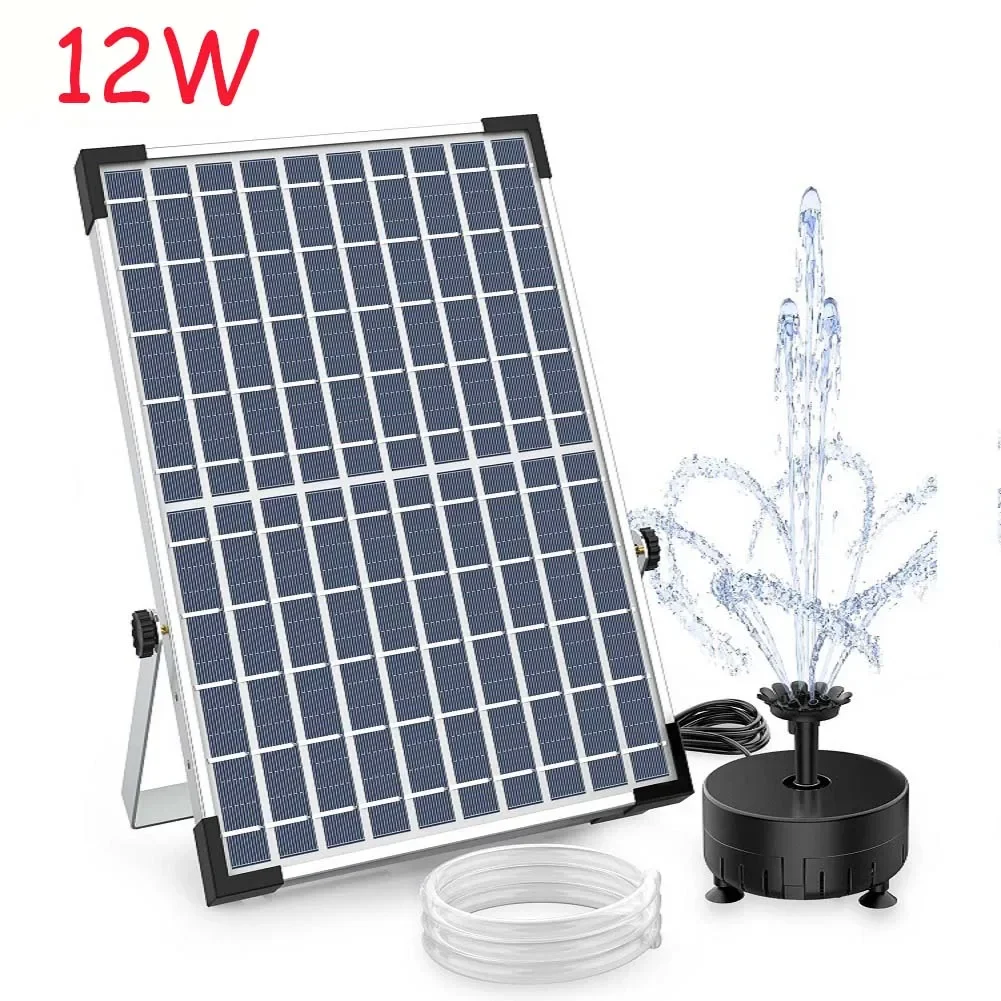 12w Solar brunnen Power Pumpe mit Düsen Rohr DIY Solar Wasserpumpe für Wasserspiel für Vogel bad Aquarium Teich Garten Image