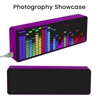 Schillernde RGB-Musikspektrumanzeige, LED-Tonabnehmer, Umgebungslicht, elektronische Uhr, Image
