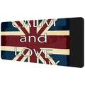 OWNTA Uk England Flag Keep Calm and Love Pattern Rectangular Extended Desk Pad with Non-Slip Rubber Bottom Suitable for Home Office Desktop Mat Gaming Pad Gaming Mouse Pad