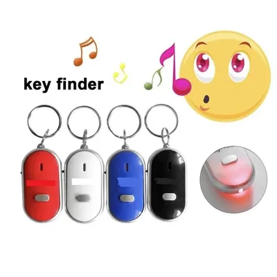Anti-Lost Key Finder Schlüsselanhänger Blinkender Piepton Alarm Schlüssellocator Sound Control Smart Finder mit LED-Pfeife Damen Herren Geschenk