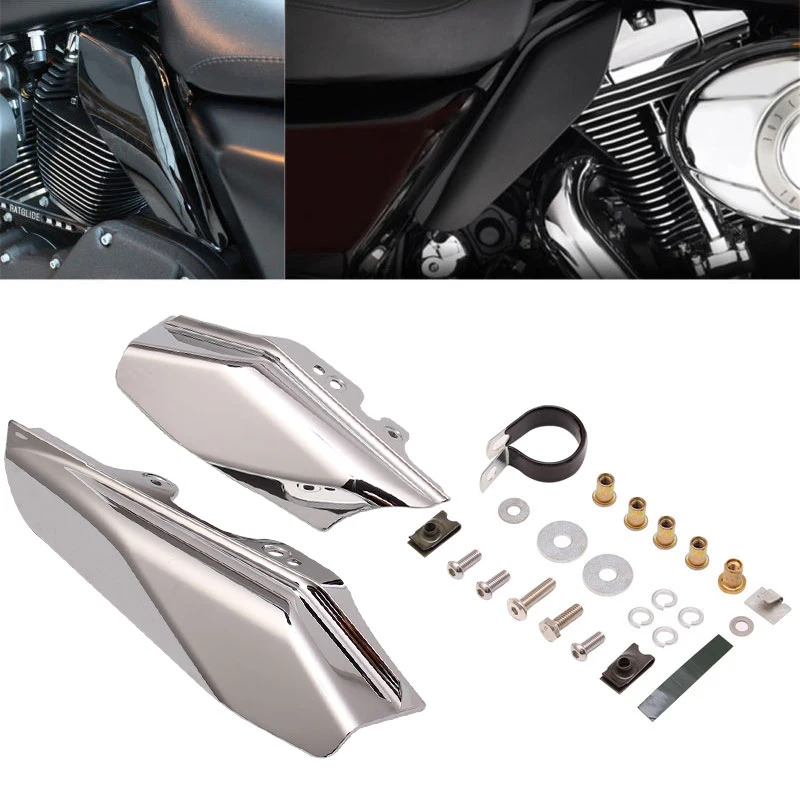 Motorrad Chrome Mid-Frame Air Deflektor Für Harley Touring Street Electra Glide Road King FLHR FLHX FLTR FLHT FLHRS 2001-2008 Image