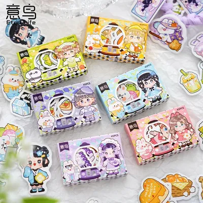 45 stücke etori Leben niedlichen Cartoon Mädchen Aufkleber DIY Kawaii dekorative Briefpapier Album Image