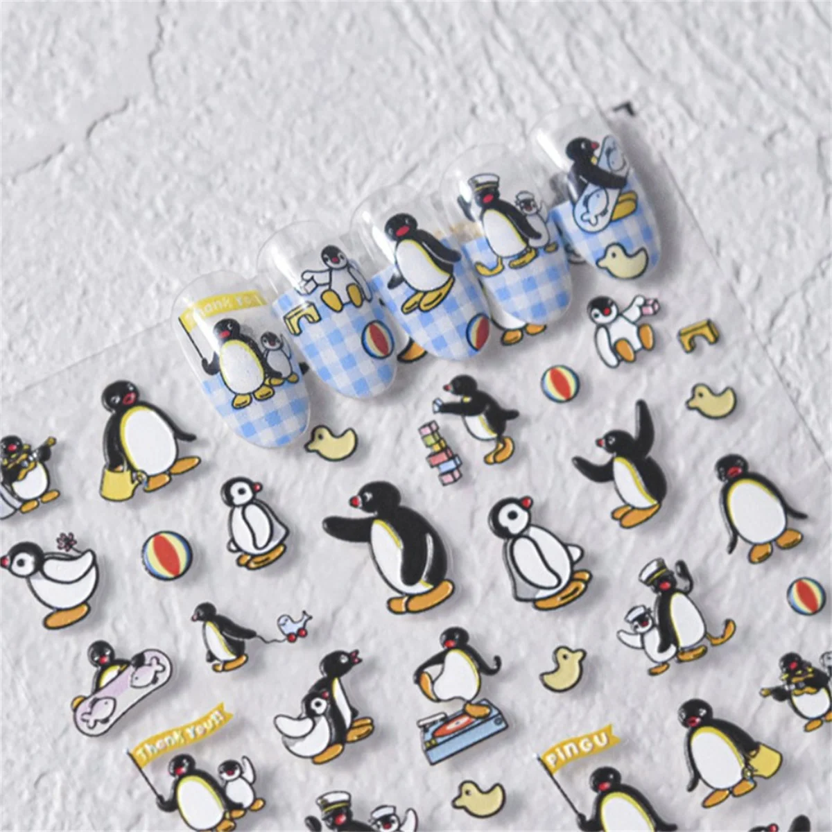 1 stücke 5D Kawaii Pinguin Nagel Aufkleber Cartoon Tiere Selbstklebende Nail art Dekorationen Aufkleber Maniküre Aufkleber DIY Zubehör Image