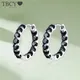 Tbcyd 3mm d farbe vvs1 moissan ite Creolen für frauen s925 sterling silber mit gra schwarz diamant