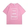 Bearbeiten Sie Ihr eigenes Logo rosa T-Shirt 100% Baumwolle