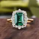 Vintage Smaragd 18 Karat Gold Ring Palast Stil bunte Schatz Zirkon Ring Hochzeitstag Geschenk