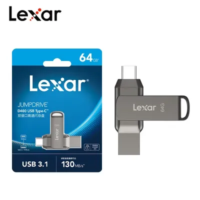 Lexar Dual Drive D400 USB3.1 Typ-C USB-Flash-Laufwerk 256 GB 128 GB 64 GB 32 GB Memory Stick Pendrive für Cellphone Computer TV Mac Win