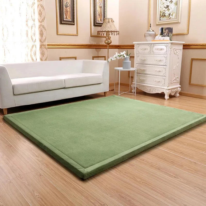 Neueste japanische Stil 3cm Verdickung Koralle Fleece Samt Matratze Kamel Bett Matratze Wohnzimmer Tatami Teppich Baby Krabbel matte