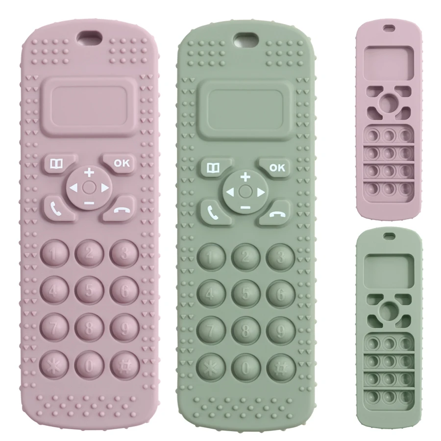 Mutter Kinder 1PC BPA FREI Silikon Baby Spielzeug TV Fernbedienung Form Beißring Spielzeug Neugeborenen Nagetier Kauen Spielzeug baby Zubehör Image