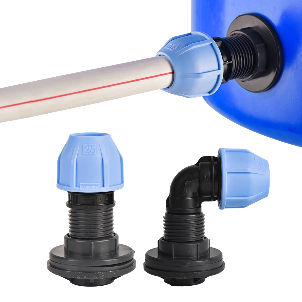 Regenfass-Fitting Connect OD 20/25/32 mm PE-Rohrverbinder-Adapter für Wassertanks, Aquarien, Wannen, Pools Image