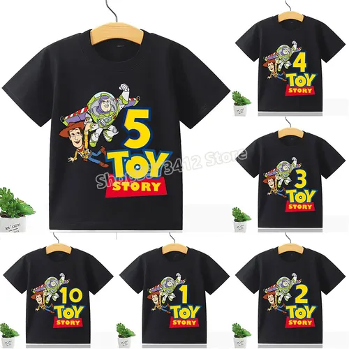 Spielzeug Geschichte Anzahl 1-10 Kinder T-shirt Nette Geburtstag T Hemd Disney Anime Cartoons Casual