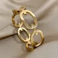 Einfache Ineinandergreifende Armreif Edelstahl Armband Hohl Geometrie Manschette Armband Schmuck für Frauen Mode Armreif Party Geschenke