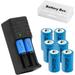 14250 Battery Charger with 6pcs 1/2 AA 300mah Battery Lithium Ion 1/2 AA Size Batteries Can Replace 3.6 Volt LS 14250 ER14250 3v CR14250 Battery for Laser