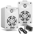 Open Box Pyle Jovial Bluetooth Speakers Pair 200 Watt 3.5â€� PDWRBT36WT - White