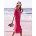 Celtic & Co Womens Linen Blend Midi Shift Dress - 8 - Pink, Pink,Teal