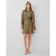 French Connection Womens Floral Funnel Neck Mini Shirred Dress - 6 - Green Mix, Green Mix