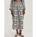 Monsoon Womens Printed Wide Leg Beach Trousers - XL - White, White