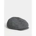 M&S Mens Wool Blend Baker Boys Hat with Thermowarmth™ - L-XL - Grey Mix, Grey Mix