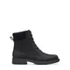 Clarks Womens Wide Fit Leather Block Heel Ankle Boots - 3.5 - Black, Black