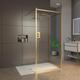 Luxor 2 Sided 1600 x 800mm Walk In Shower Enclosure with Tray & Brushed Brass Frame - 8mm Easy Clean Wet Room