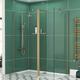 8mm 1600 x 700mm Walk In Shower Enclosure with Shower Tray + Flipper Panel - Brushed Brass