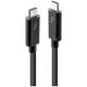 LINDY Thunderbolt cable Thunderbolt™ 3 USB-C® plug, USB-C® plug 2.00 m Black 41557