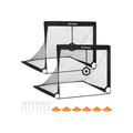 SONGMICS Set of 2 Pop-Up Soccer Goals, Black