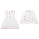 Baby Dior White & Pink Strawberry Embroidery Cardigan and Dress Set Size 9-12 Months