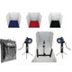 Ex-Pro Photo Light Box, Folding Portable 15" Photography Lighting Soft Box Kit with 2x Bright White Lamps + 6 Colour Fabric Backdr...
