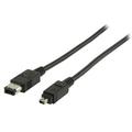 Ex-Pro Hi-Speed Black Firewire 400 to 400 - 4 pin (Male) FW400 to 6 pin (Male) Cable - 2m