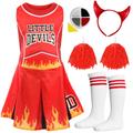 Girls Devil Cheerleader Costume - XL - Costume