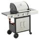 Outsunny Gas Barbecue Grill 3+1 Burner Garden Smoker BBQ Trolley w/ Side Burner Warming Rack Side Shelves Storage Cabinet Piezo Ignition Thermometer S