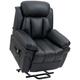 HOMCOM PU Leather Electric Recliner Mobility Lift&Rise Overstuffed Design Black