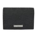 GUCCI card case 112727 GG canvas leather black silver metal fittings pass logo plate