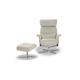 Nicoletti - Tricolour Enzo Leather Swivel Manual Recliner Chair and Stool - Torello Ice