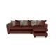 Ariana Fabric Pillow Back Right Hand Facing Chaise End Sofa with Brass Insert - Dapple Oxblood