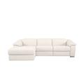 Nicoletti - Galileo Leather Left Hand Facing Chaise End Sofa with Power Recliner - Torello Bianco