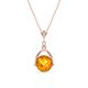 Citrine Sparkler Drop Pendant Necklace 3.25ct in 9ct Rose Gold