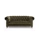 At The Helm - Walter 3 Seater Fabric Chesterfield Sofa with USB-C - Pine