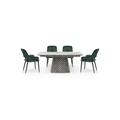 Basque Extending Dining Table with 4 Chairs - 150-cm - Bottle Green