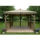 11'x11' (3.5x3.5m) Square Wooden Garden Gazebo with Traditional Timber Roof