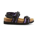 Scholl, Shoes, female, Purple, 2 UK, Fabric Sandals with Ankle Strap and Velcro Fastening