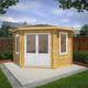 Adley 3m x 3m Somerset Corner Log Cabin With UPVC Windows & Doors - 44mm