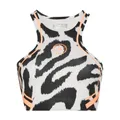 Adidas by Stella McCartney, Tops, female, Multicolor, L, Animal Print Sleeveless Top with Racerback