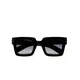 Kaleos, Accessories, female, Black, 50 MM, Square Black Acetate Sunglasses with Grey Degrade Lenses