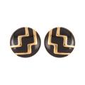 1980s Vintage Monet Stylised Round Clip-On Earrings