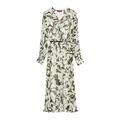 Max Mara, Dresses, female, Green, XS, Floral Print Silk Chiffon Midi Dress